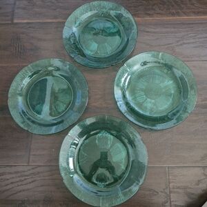 Vintage Emerald Green by Forte Crisa Set of 4 Dinner Plates